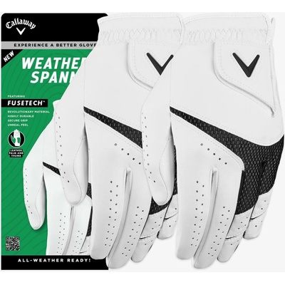 Callaway Weather Spann 25 Mens Golf Glove 2-pack Levá bílo černá ML