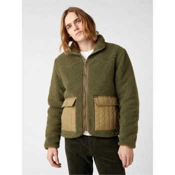 Wrangler pánská bunda z umělého kožíšku zelená