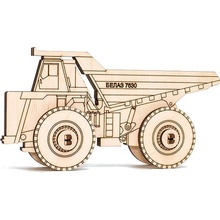 EWA Malé dřevěné mechanické 3D puzzle - Belaz 7530 16 ks