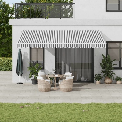 vidaXL Automatická zatahovací markýza antracitová a bílá 500 x 350 cm