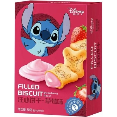 Binqi & Disney Stitch Strawberry Filled Biscuit 50 g