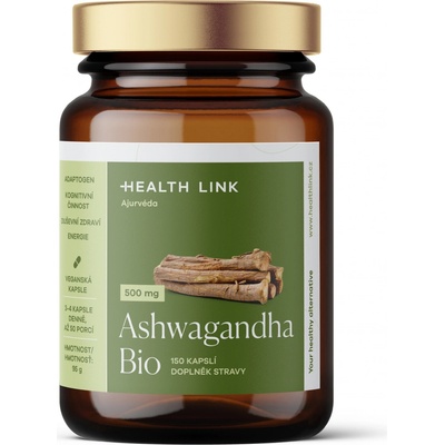 HEALTH LINK Ashwagandha 500 mg BIO 150 kapslí