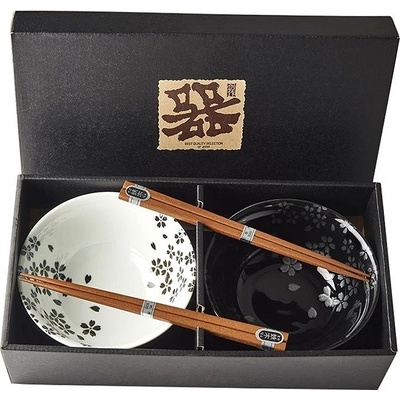 Made in Japan Set misek Silver Sakura s hůlkami 400 ml 2 ks