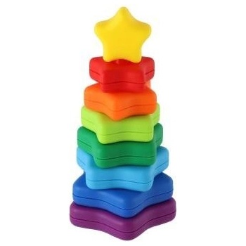 Teddies Věž/Pyramida hvězda barevná stohovací skládačka 8 ks