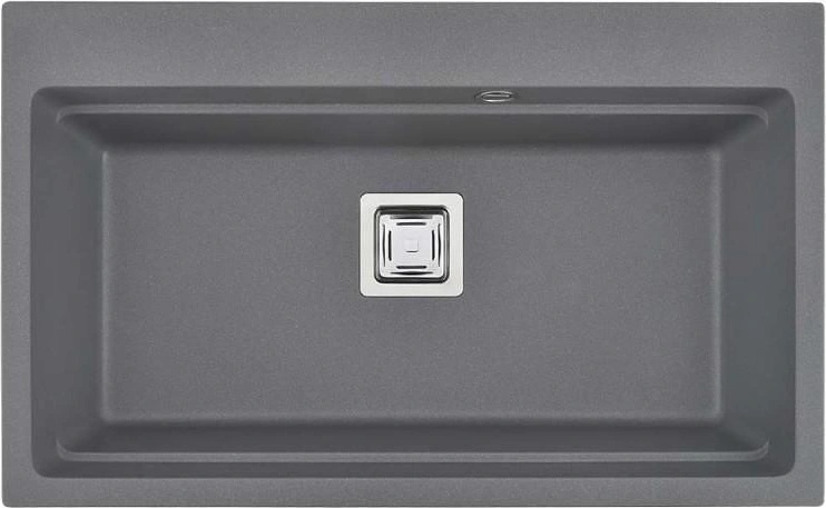 Inter Ceramic Кухненска мивка icgs 8213 gray, гранит, едно корито, със сифон, 48х21х78см (8213 gray)