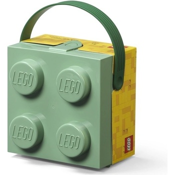 LEGO® box s rukoväťou army zelená