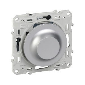 Schneider Electric SE Димер ротативен R4-400W L4-400VA LED4-200VA цвят Алуминий Odace /до изчерпване/ - S530512 (S530512)