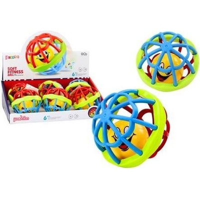 LEAN Toys Senzorický míč pro děti barevné gumové chrastítko