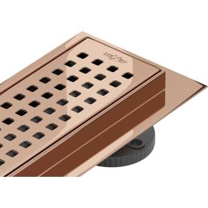 Mexen Flat 360° M08 въртящ се линеен сифон 70 см, розово злато - 1625070-40 (1625070-40)