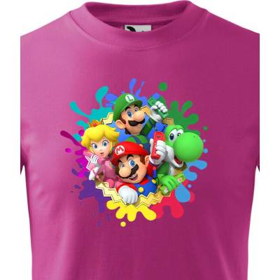Dětské tričko Super Mario postavičky PurpurováCanvas Dětské tričko Bezvatriko.cz 3214