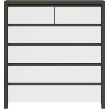 Image 1 of Black Red White Скрин с шест чекмеджета kaspian kom6s венге / бял гланц