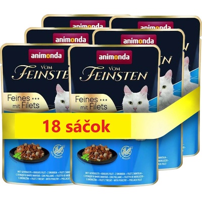 Animonda Cat Vom Feinsten Adult Drób filet z mintaja 18 x 85 g