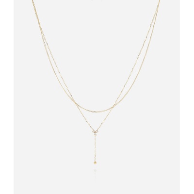 ZAG Bijoux Dvojitá oceľová retiazka so zirkónom SNX21752-01WHT