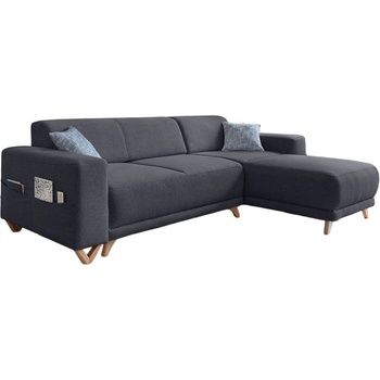 Miuform Антрацитен разтегателен/с място за съхранение ъглов диван Classy Sophie - Miuform (B578LIN19)