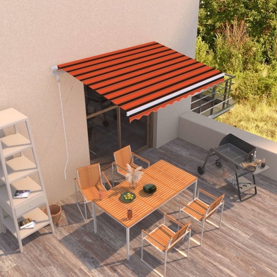 VidaXL Automatická zatahovací markýza 300 x 250 cm oranžovo-hnědá