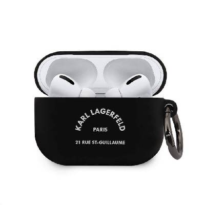 Airpods Pro Rue St Guillaume Silicone Case - силиконов калъф с карабинер за Apple Airpods Pro (черен)