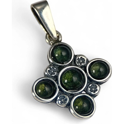 Drakkaria PRAGA středověký stříbrný přívěsek vltavín/1000 P44817