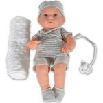 Moni Кукла-бебе Moni Toys - Със сиви дрешки на райе и одеялце, 41 cm (108311)