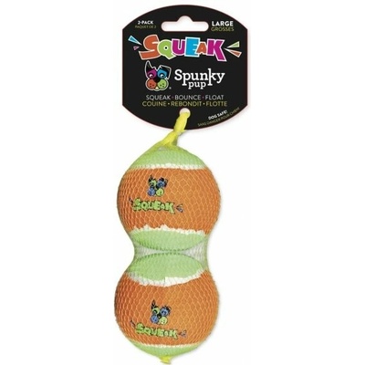 Spunky Pup pískacia tenisová loptička 7,5 cm 2 ks