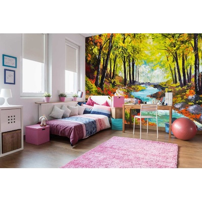 DIMEX ART Самозалепваща се флизелинова фототапета картина - река в гората 375 x 250 см