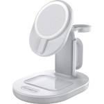 Otterbox 3-in-1 Magnetic MagSafe Wireless Charging Station - тройна поставка (пад) за безжично зареждане за iPhone с Magsafe, Apple Watch, AirPods и Qi съвместими устройства (бял)