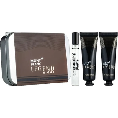 Mont Blanc Legend Night Mini Gift Set - EDP 7.5ml + АfterShave Balm 30ml + Shower Gel 30ml за мъже