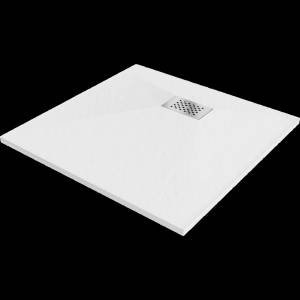 Mexen Hugo квадратен поддушов ултратънък SMC 90 x 90 см, бял, инокс покритие (42109090-X)