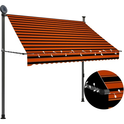vidaXL Ručně zatahovací markýza s LED světlem 250 cm krémová
