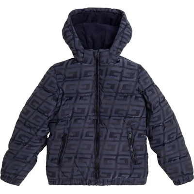 GUESS Зимно яке в тъмно синьо покрито с надписи Guess