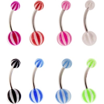 Šperky eshop piercing do pupku dvoubarevný plážový míč AC8.18 tmavá modrá