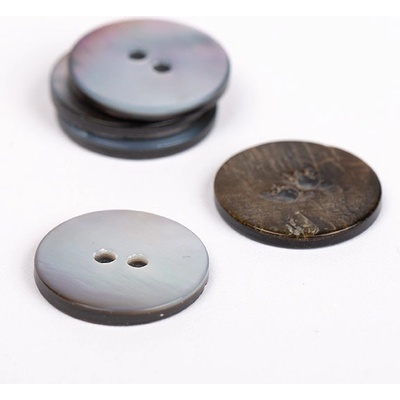 Kulatý knoflík Drops Ø 20 mm perleťový stříbřitý