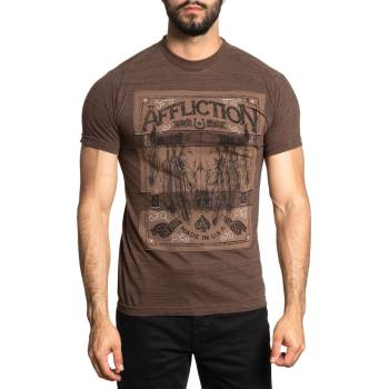 AFFLICTION мъжка тениска affliction - american made - ТЪМЕН ТЮТЮН ПИГМЕНТНА БОЯ - a26245-dtpd