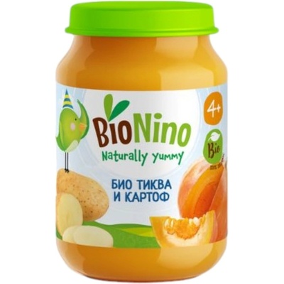 BioNino Био зеленчуково пюре BioNino - Тиква и картоф, 4 м+, 190 g (BN2256)