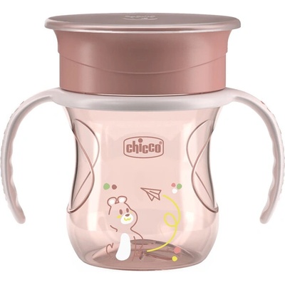 Chicco 360 Perfect X tréningový hrnček s držadlami Pink 200 ml
