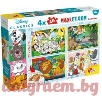 Lisciani Пъзел LISCIANI 91737 - 4 x 48 части - Дисни класически приказки, двулицеви пъзели (LI91737)