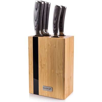 G21 Sada nožov Gourmet Rustic 5 ks bambusový blok