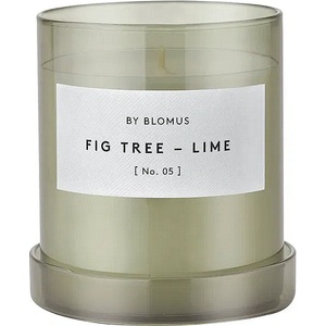 Blomus (Германия) Ароматна свещ BLOMUS VALOA с аромат Fig Tree-Lime - - Ø9 х h9 см - цвят сиво-зелен (BLOMUS 65296)