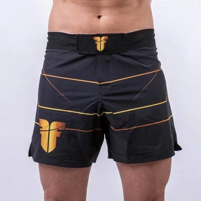 MMA trenky FIGHTER Lines čierne/zlatý nápis