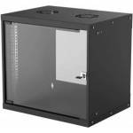 INTELLINET Hanging cabinet Intellinet BASIC, 9U, 540x400, Rack 19, glass door, FLATPACK, black