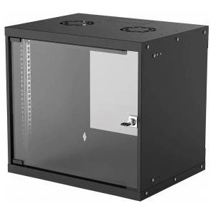 INTELLINET Hanging cabinet Intellinet BASIC, 9U, 540x400, Rack 19, glass door, FLATPACK, black
