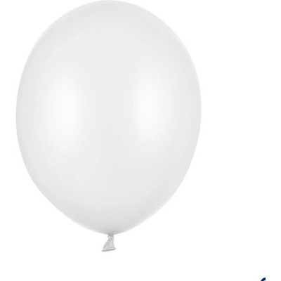 PartyDeco Balóniky latexové metalické biele 12 cm