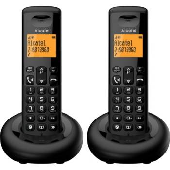 Alcatel e260 duo безжичен телефон dect, ЧЕРЕН e260duobk (e260duobk)