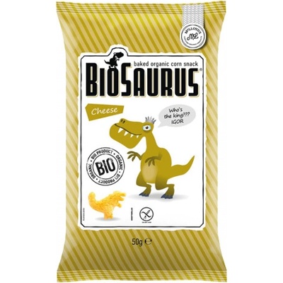 Biosaurus Bezlepkové kukuričné chrumky so syrom Bio 50 g