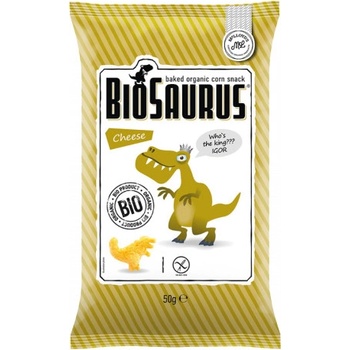 Biosaurus Bezlepkové kukuričné chrumky so syrom Bio 50 g
