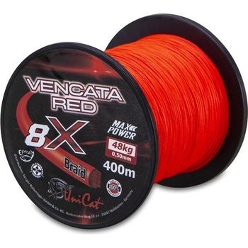SAENGER Uni Cat šňůra 8 X Vencata Red 400m 0,50mm 48kg