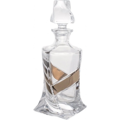 Crystalite Bohemia Skleněná láhev na whisky QUADRO Zlato 400 ml