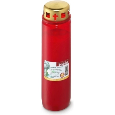 Hřbitovní svíčka s víčkem červená 90 hod (výška 170 mm, šířka 66 mm)