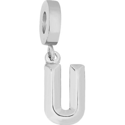 Linda's Jewelry Prívesok na náramok Písmeno U chirurgická oceľ IP067
