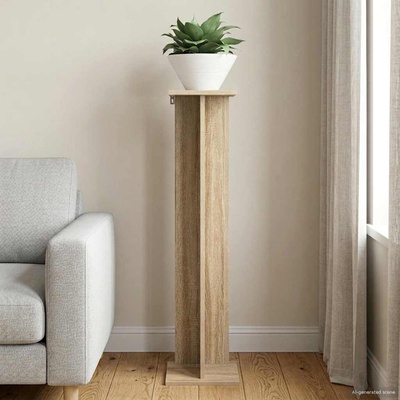vidaXL Стойка за растения Дъб сонома 25 x 25, 5 x 100, 5 см (899630)