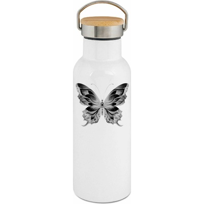 123TRIKO termoska Motýlí ornament, černý potisk 500 ml